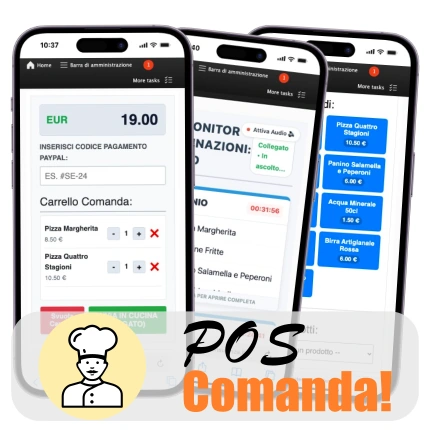 Interfaccia tablet del Kitchen Display System POS Comanda